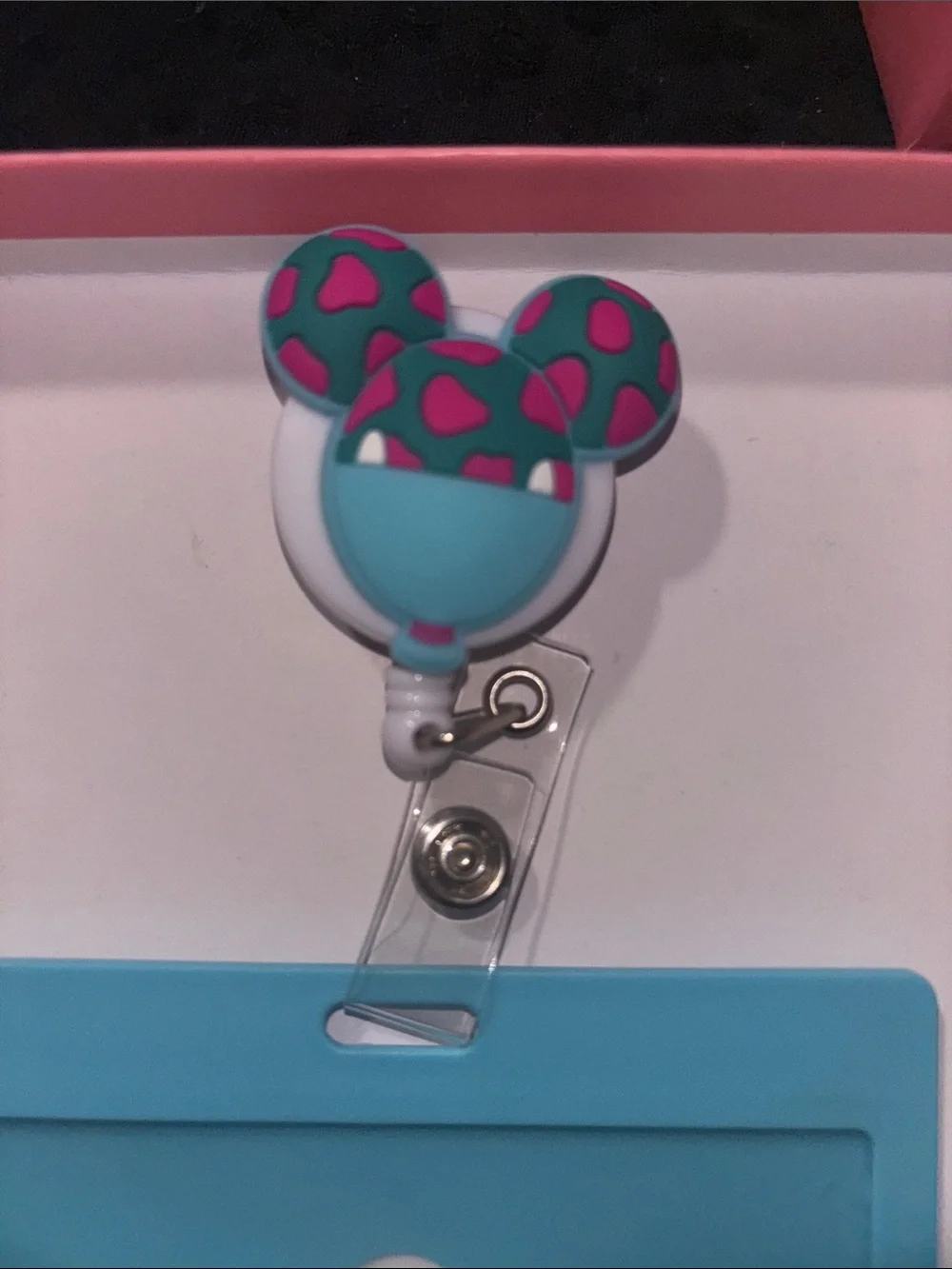 Sully Color Theme ID Badge Holder -Accent Mickey Balloon Retractable Reel